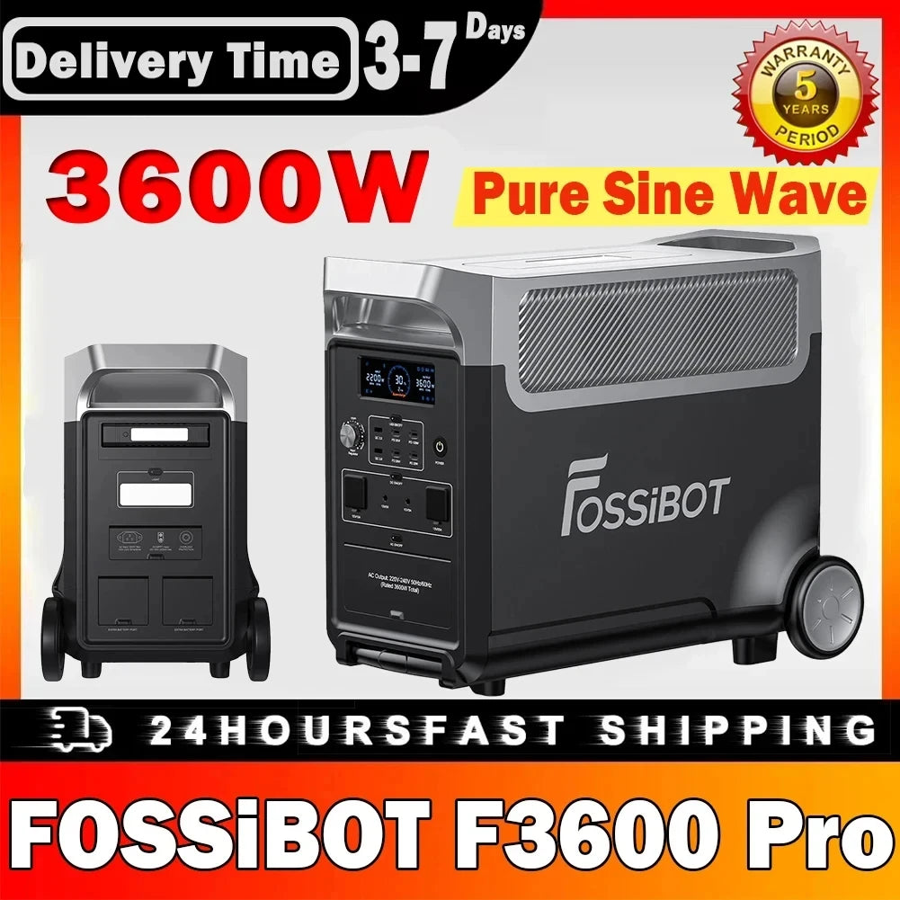 FOSSiBOT F3600 Pro 3600W Pure Sine Wave Power Station 13 Output Ports 11520Wh Expansion APP Control Energy Storage Power Station
