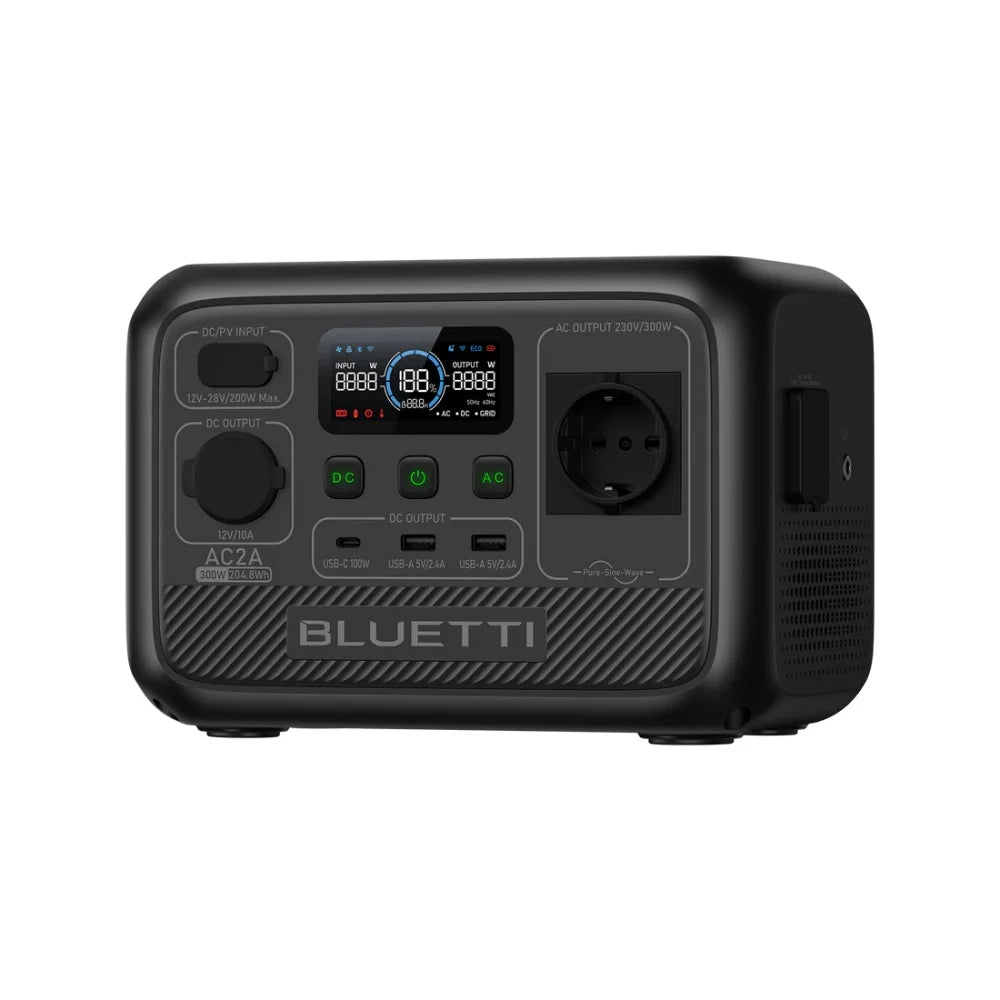 【EU PLUG】 BLUETTI AC2A Portable Power Station | 300W 204Wh, Solar Generator for Outdoor Camping