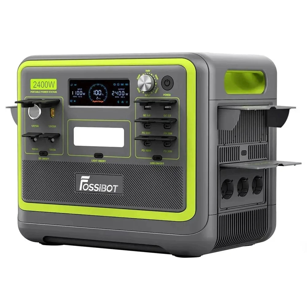 FOSSiBOT F2400 Pure Sine Wave Portable Power Station 2048Wh 2400W Output Generator 16 Output Ports Solar Portable Folding trolls