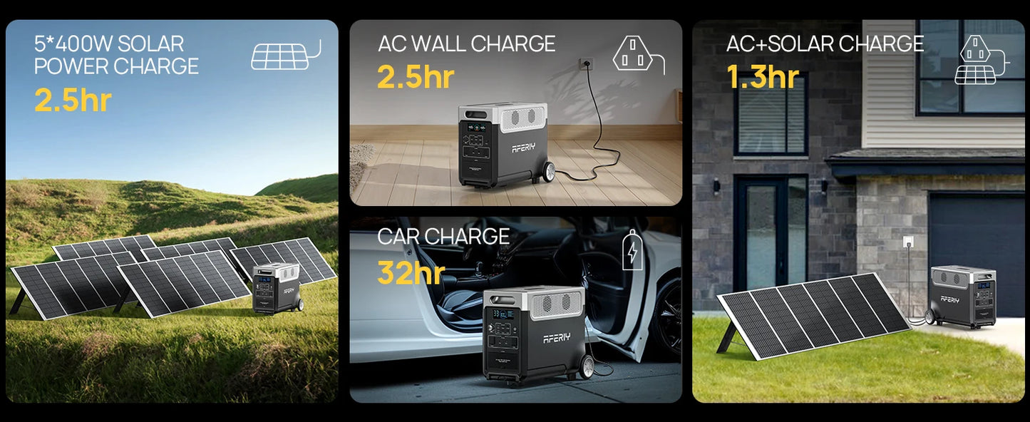 AFERIY P310 Portable Power Station 3600W Solar Generator 3840Wh LiFePO4 Battery Home Backup Outdoor Camping Mobile Power
