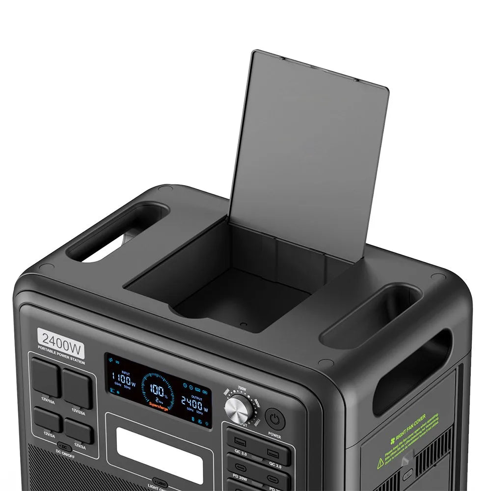 FOSSiBOT F2400 Portable Power Station, 2048Wh/640000mAh LiFePO4 Battery, 2400W(4600W Peak) Solar Generator, 3xAC RV Car USB Type-C QC3.0 PD DC5521 Pure Sine Wave Full Outlets, 1.5 Hours Fast Charging, MPPT Charge Controller B