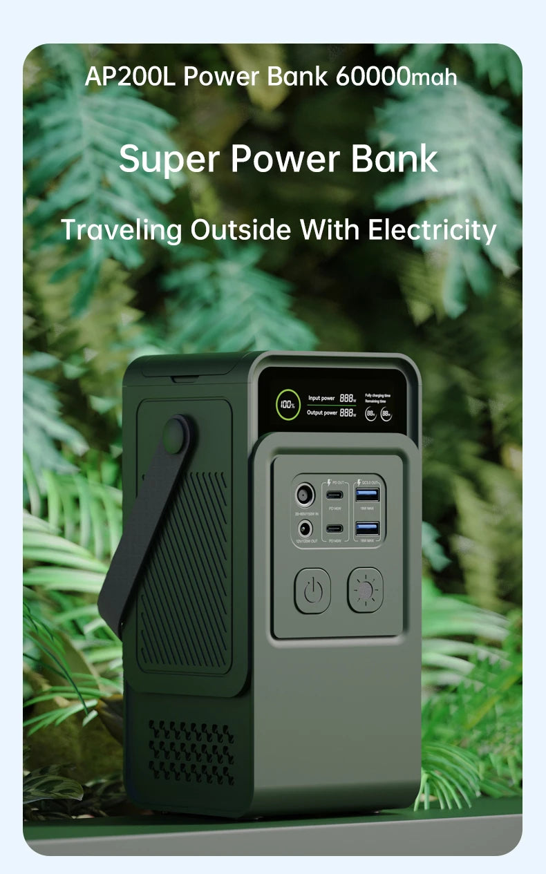 Power Stations 192Wh, 200W Portable Lifepo4 Battery, Power Bank for Camping, Emergency Energy, 60000mAh Capacity, Anker Power