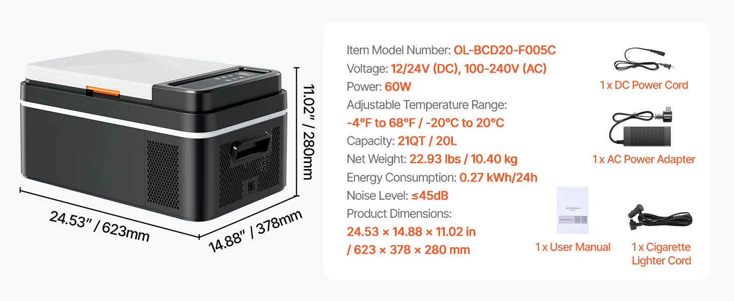 SucceBuy 20L 22L 35L 45L 55L Car Refrigerator Mini Fridge Freezer Portable Compressor Cooler DC 110-240V Ice Box for Camping