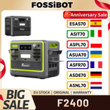 FOSSiBOT F2400 Portable Power Station, 2048Wh LiFePO4 Battery 2400W Output Solar Generator, 16 Output Ports, Bidirectional Inverter Technology, Intelligent Input Power Adjustment Knob, 3 Charging Methods