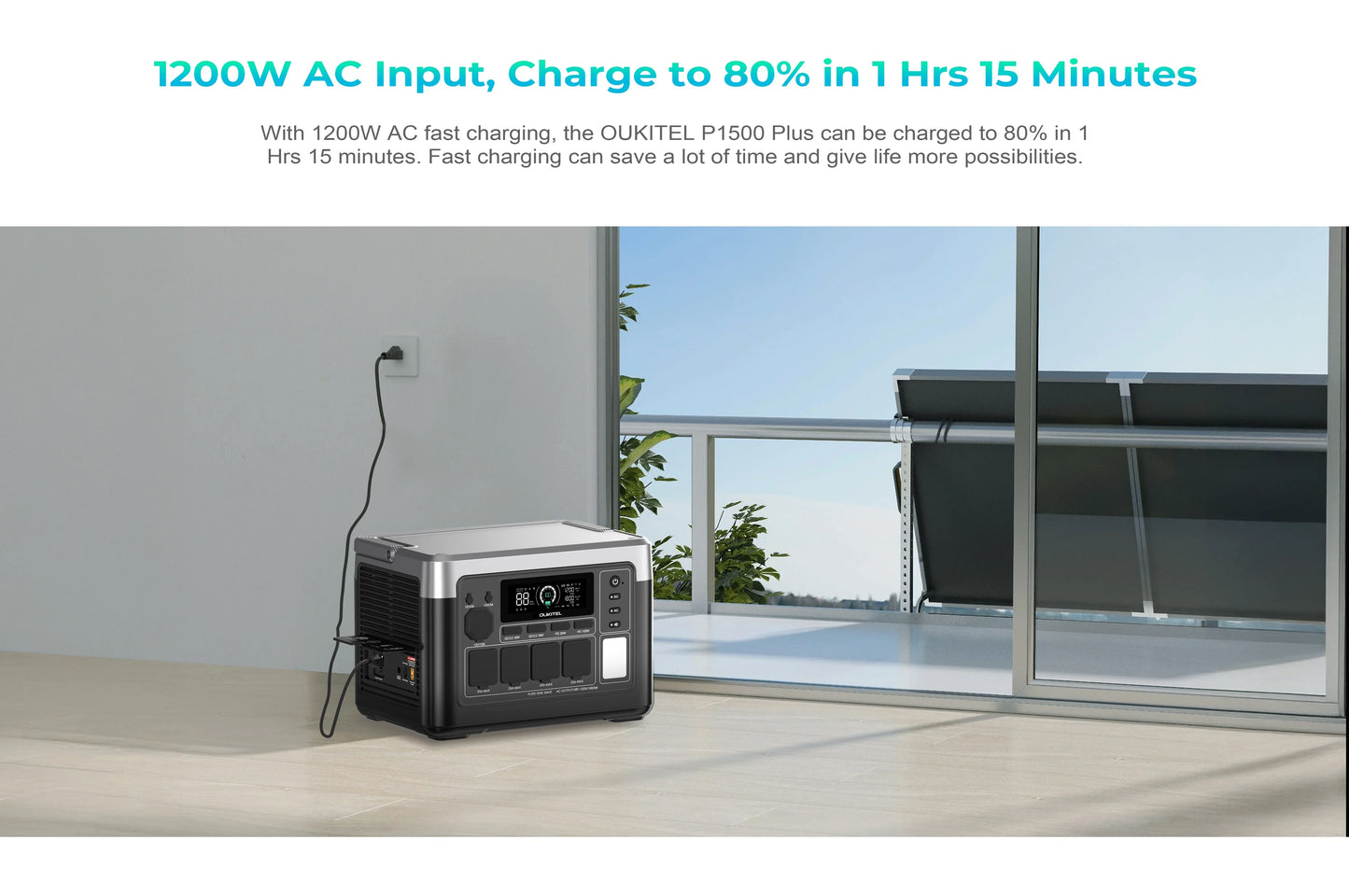 OUKITEL P1500 PLUS Portable Power Station 1800W Solar Generator 1536Wh Lifepo4 Battery Home Backup Outdoor Camping Mobile power