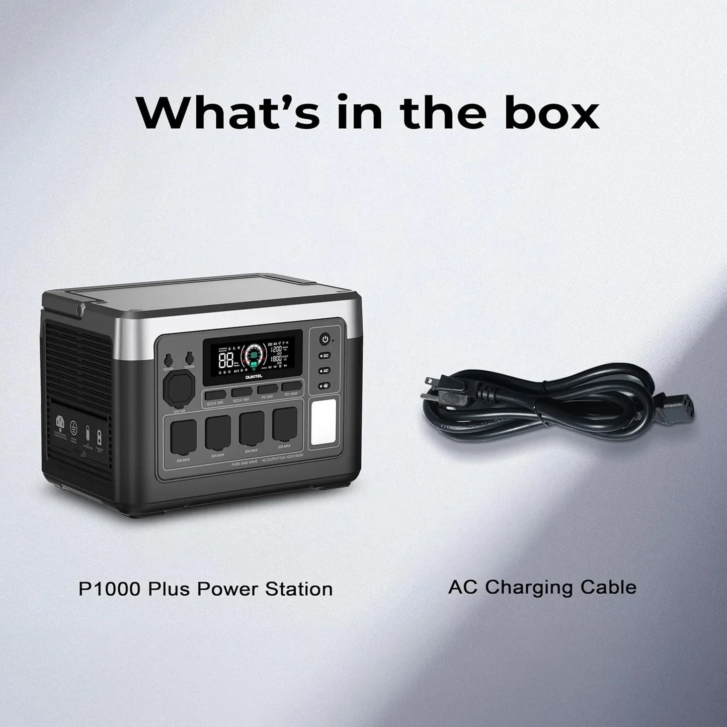 OUKITEL P1000 PLUS Portable Power Station 1800W Solar Generator 1024Wh Lifepo4 Battery Home Backup Outdoor Camping Mobile power