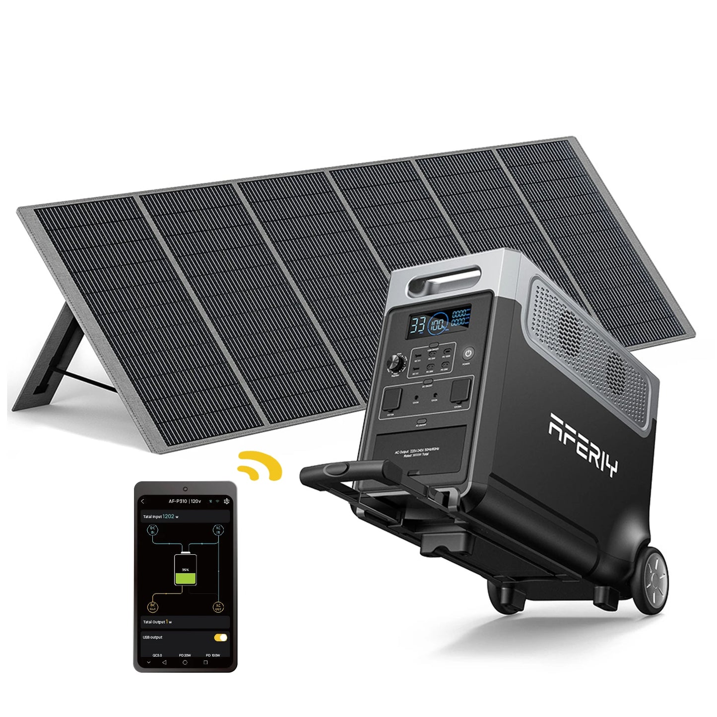 AFERIY P310 Portable Power Station 3600W Solar Generator 3840Wh LiFePO4 Battery Home Backup Outdoor Camping Mobile Power