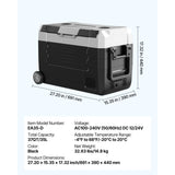 SucceBuy 35L/45L/55L Portable Foldable Handle Car Refrigerator with Wheel Compressor Freezer for Camping Picnics Car Home Traval