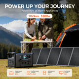 1800w Portable Power Station with 200w Solar Panel 220V Pure Sinve Wave Lifepo4 Battery UPS Function портативная электростанция