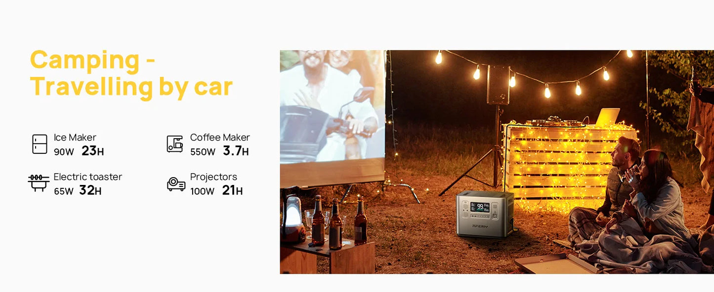 AFERIY AF-P210 Portable Power Station 2400W Solar Generator 2048Wh LiFePO4 Battery Home Backup Outdoor Camping Mobile Power