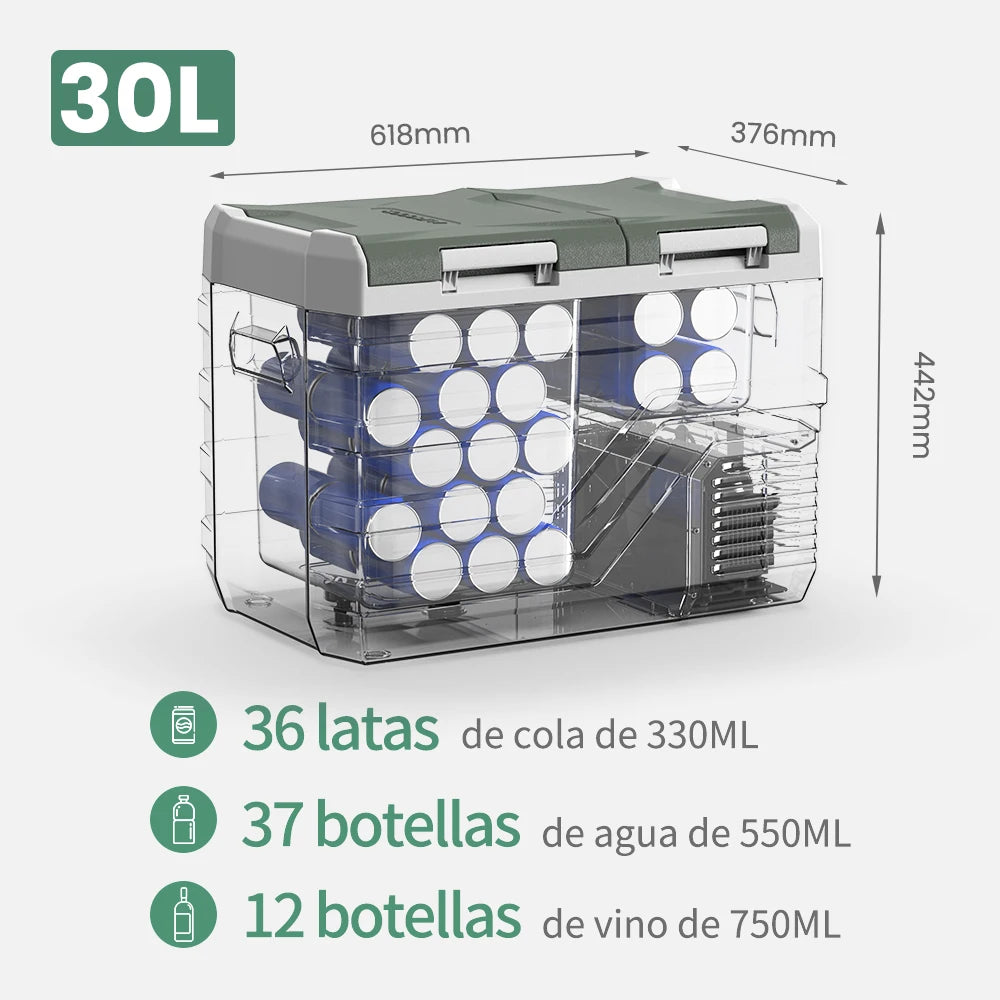 Alpicool NLS 20L 30L 40L Car Refrigerator Mini Fridge Freezer 12V Portable Compressor Cooler 12/24V DC 100-240V AC for Camping