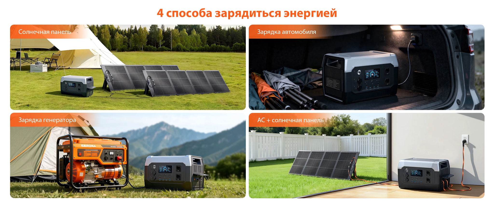 1800w Portable Power Station with 200w Solar Panel 220V Pure Sinve Wave Lifepo4 Battery UPS Function портативная электростанция