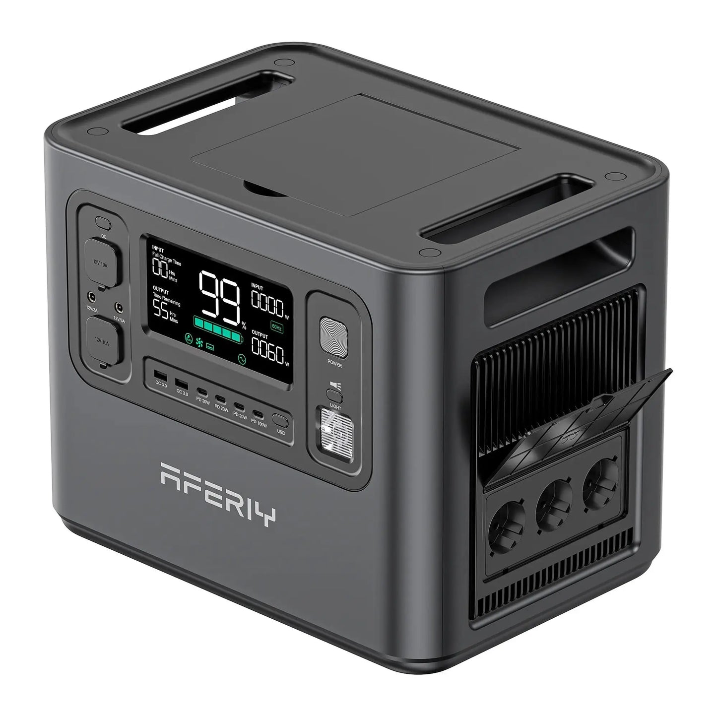 AFERIY AF-P210 Portable Power Station 2400W Solar Generator 2048Wh LiFePO4 Battery Home Backup Outdoor Camping Mobile Power
