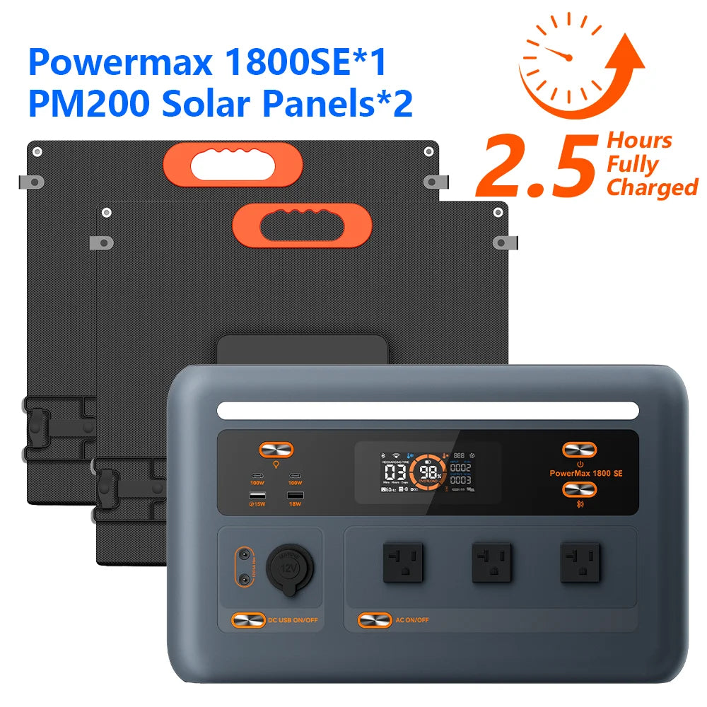 OSCAL Powermax 1800SE Portable Power Station 1024Wh Capacity 1800W Rated Power LiFePO4 Battery 10 Ports Outdoor Emergency Power