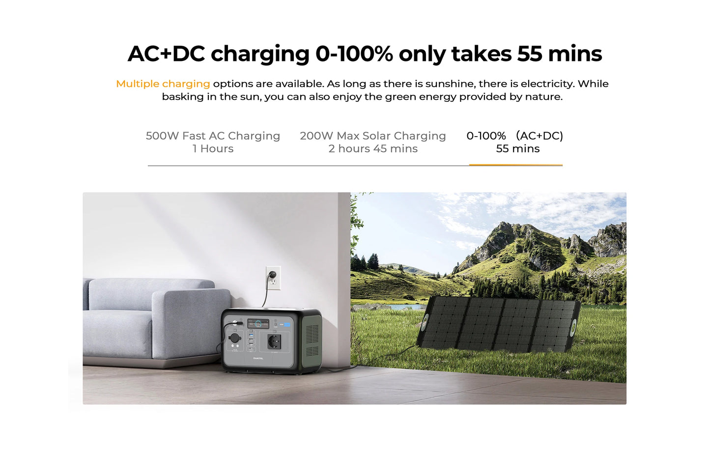OUKITEL P800E Portable Power Station 800W Solar Generator 512Wh Lifepo4 Battery Home Backup Outdoor Camping Mobile power