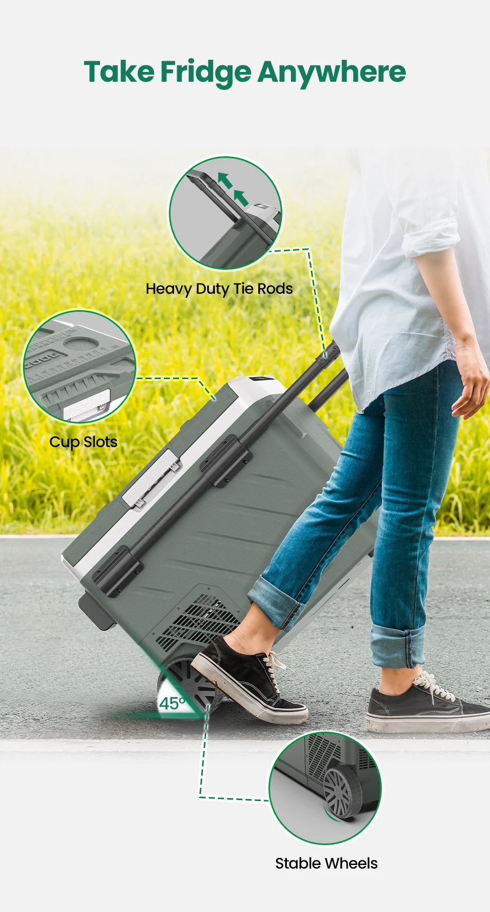 Alpicool EZGW 40L 50L 60L Car Refrigerator Portable Compressor Cooler 12/24V DC 100-240V AC Mini Fridge Freezer for Camping BBQ