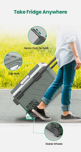 Alpicool EZGW 40L 50L 60L Car Refrigerator Portable Compressor Cooler 12/24V DC 100-240V AC Mini Fridge Freezer for Camping BBQ