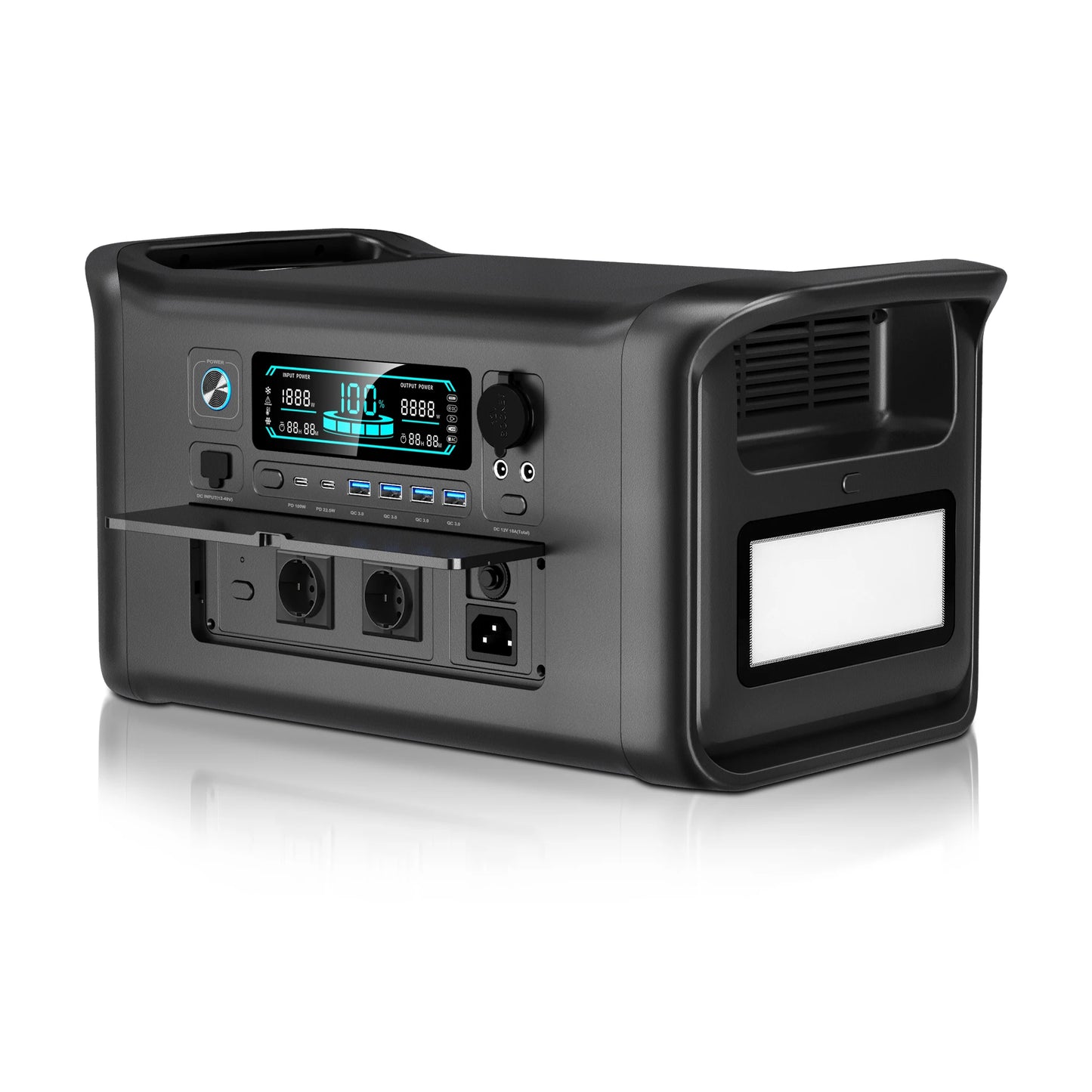 1800w Portable Power Station with 200w Solar Panel 220V Pure Sinve Wave Lifepo4 Battery UPS Function портативная электростанция