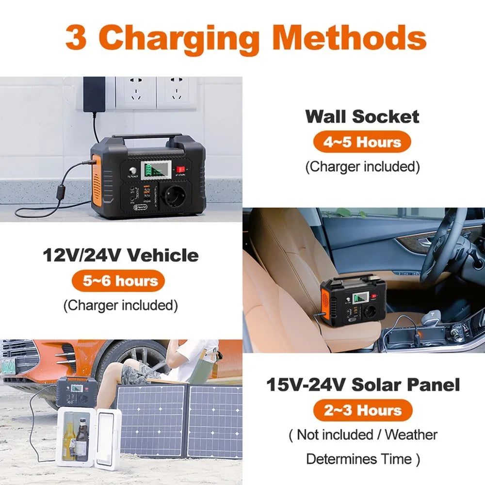 Flashfish E200 Portable Power Station 200W 151Wh LiFePO4 Battery Outdoor travel Vehicle usage Home Portable Carry Power Supply