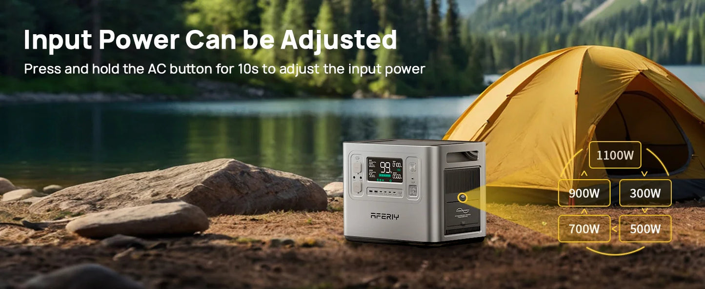 AFERIY AF-P210 Portable Power Station 2400W Solar Generator 2048Wh LiFePO4 Battery Home Backup Outdoor Camping Mobile Power