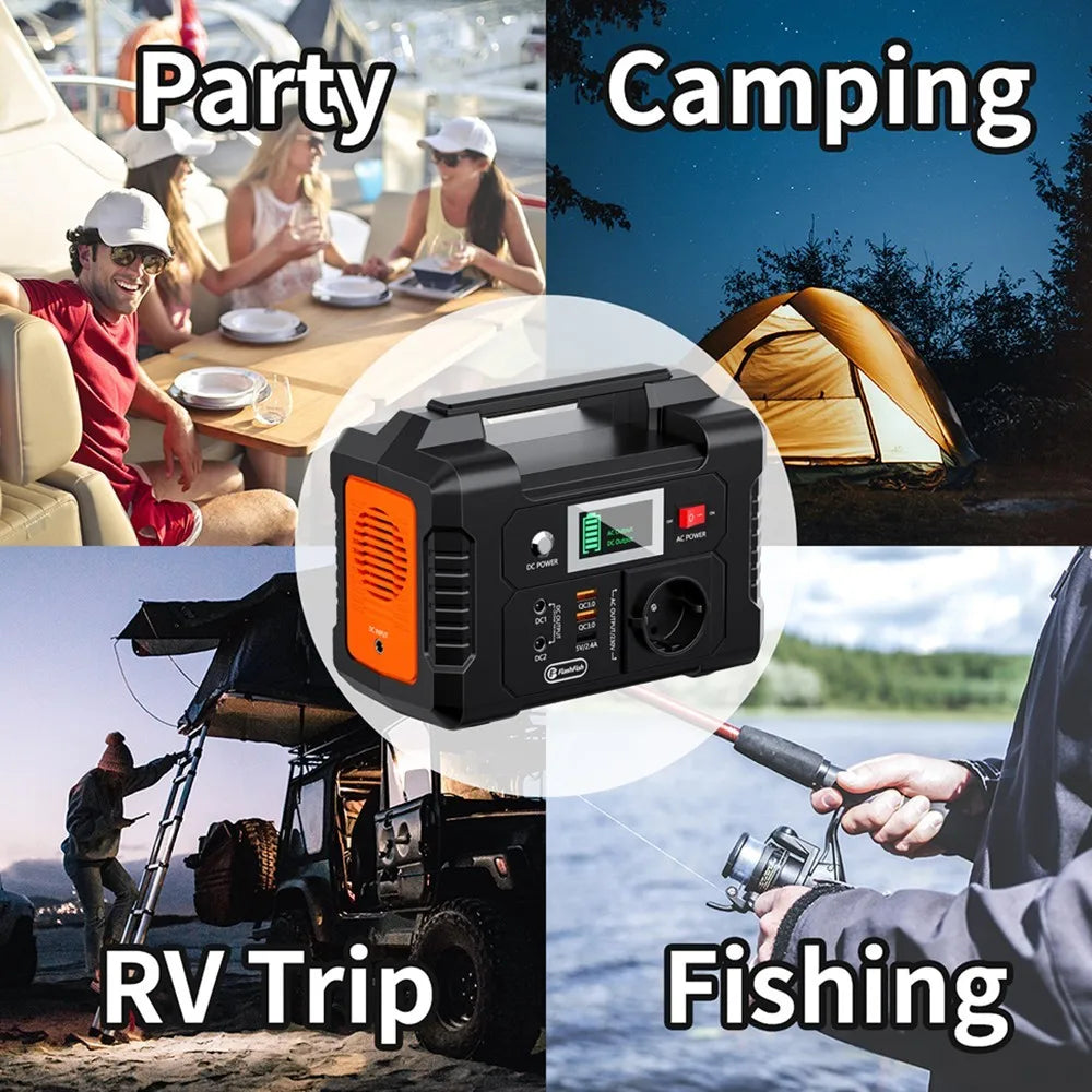 Flashfish E200 Portable Power Station 200W 151Wh LiFePO4 Battery Outdoor travel Vehicle usage Home Portable Carry Power Supply