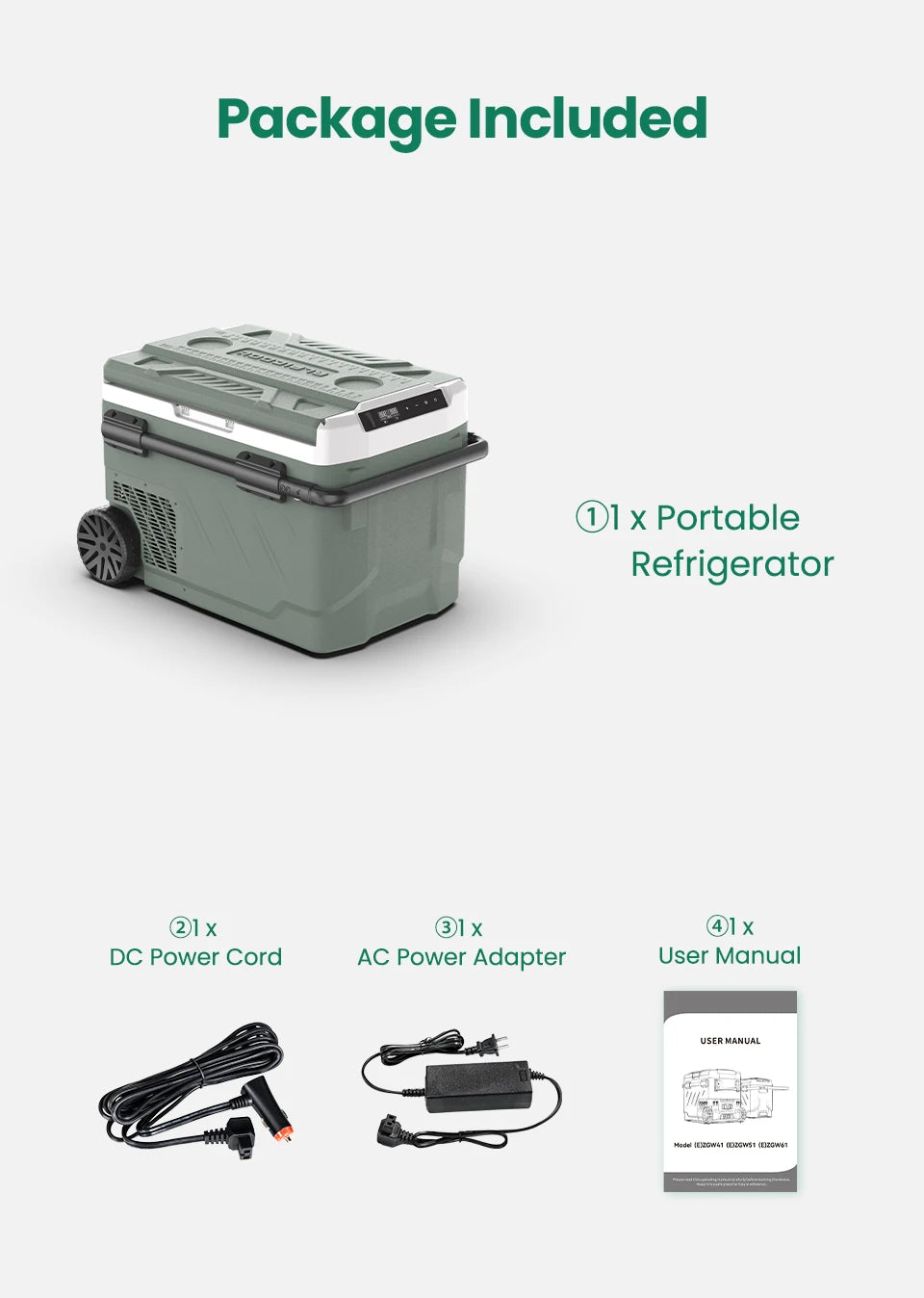 Alpicool EZGW 40L 50L 60L Car Refrigerator Portable Compressor Cooler 12/24V DC 100-240V AC Mini Fridge Freezer for Camping BBQ