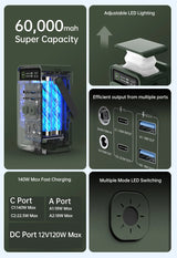 Power Stations 192Wh, 200W Portable Lifepo4 Battery, Power Bank for Camping, Emergency Energy, 60000mAh Capacity, Anker Power