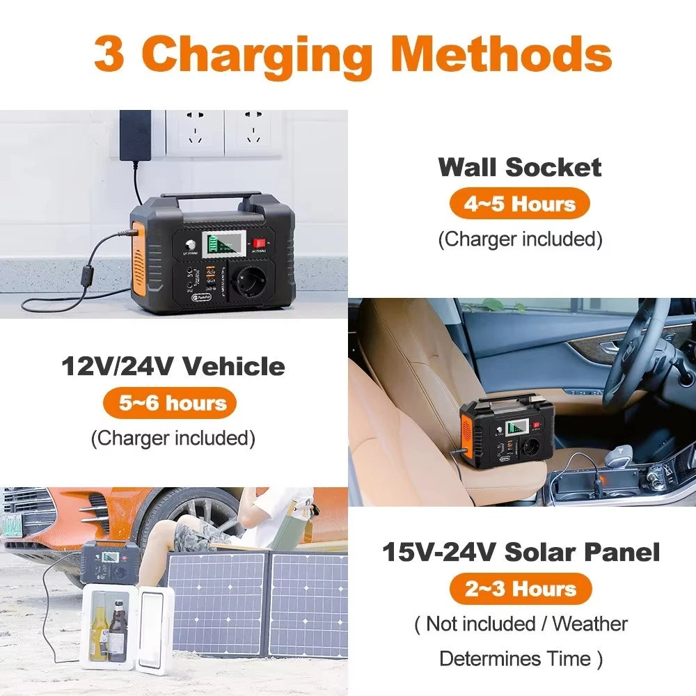 Flashfish E200 Portable Power Station 200W 151Wh LiFePO4 Battery Outdoor travel Vehicle usage Home Portable Carry Power Supply