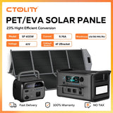 CTOLITY AP400 500W Portable Power Station 2048Wh LiFePo4 Battery 400W Solar Panel AP1000 1800W AC Charging Station Power Bank