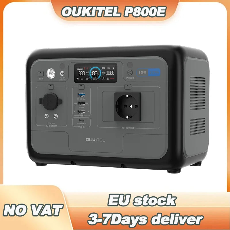 OUKITEL P800E Portable Power Station 800W Solar Generator 512Wh Lifepo4 Battery Home Backup Outdoor Camping Mobile power