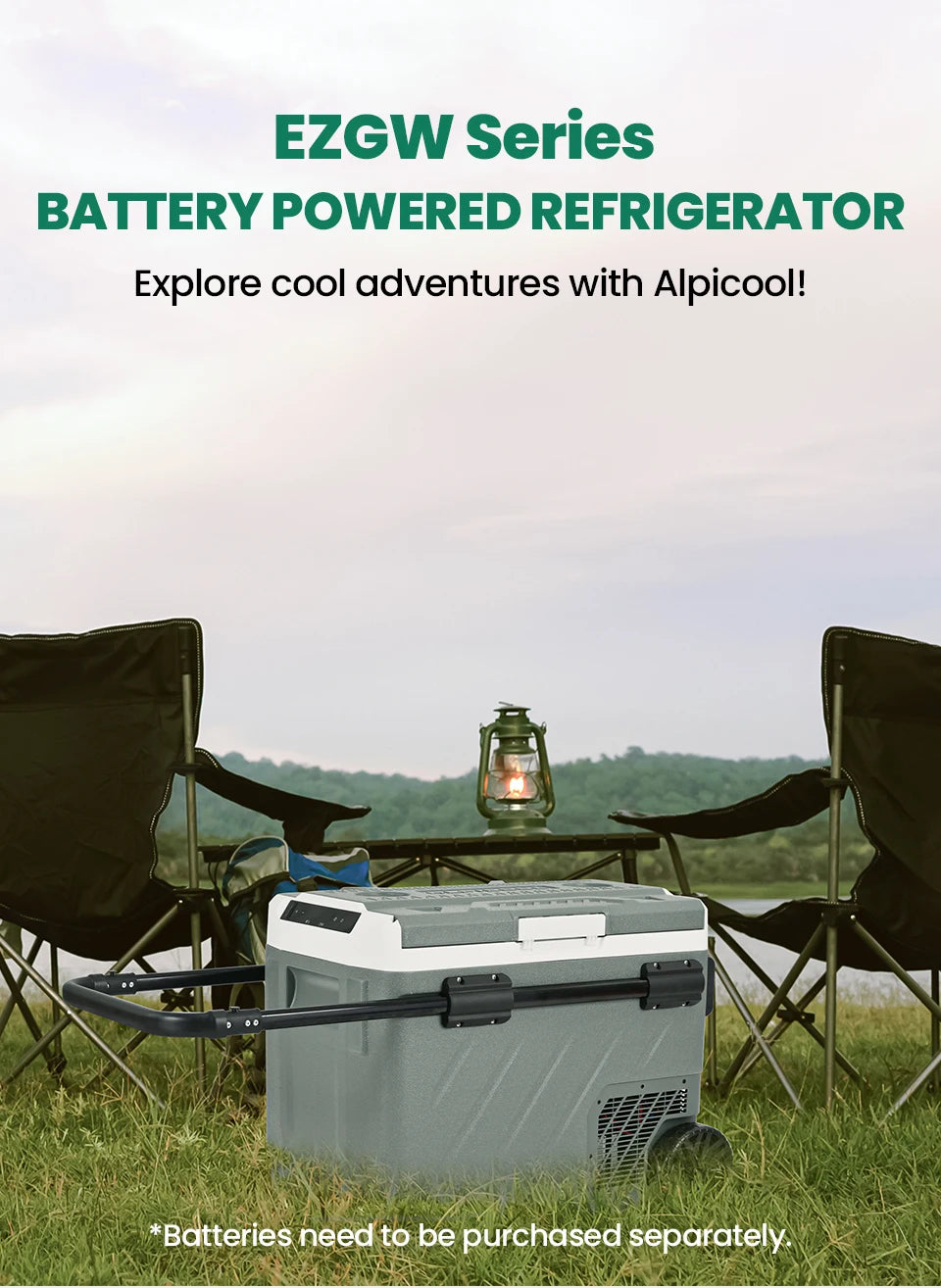 Alpicool EZGW 40L 50L 60L Car Refrigerator Portable Compressor Cooler 12/24V DC 100-240V AC Mini Fridge Freezer for Camping BBQ