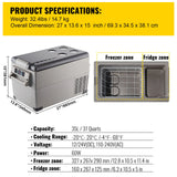 SucceBuy 20L 22L 35L 45L 55L Car Refrigerator Mini Fridge Freezer Portable Compressor Cooler DC 110-240V Ice Box for Camping