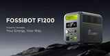 FOSSiBOT F1200 Portable Power Station, 1024Wh Capacity, 1200W Rated Power, 3 LED Light Modes, 7 Output Ports, BMS Protection, 5 Gears Input Regulator, EV-Grade LiFePO4 Battery, 4000+ Cycle Times