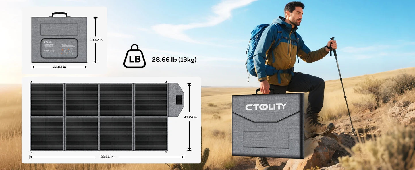 CTOLITY AP400 500W Portable Power Station 2048Wh LiFePo4 Battery 400W Solar Panel AP1000 1800W AC Charging Station Power Bank