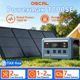 OSCAL Powermax 1800SE Portable Power Station 1024Wh Capacity 1800W Rated Power LiFePO4 Battery 10 Ports Outdoor Emergency Power