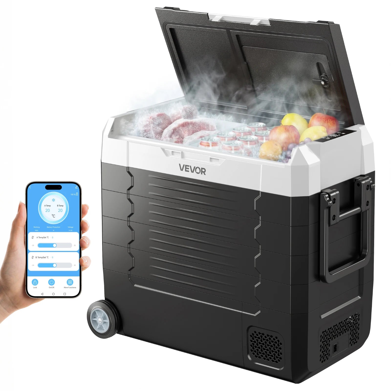 SucceBuy 20L 22L 35L 45L 55L Car Refrigerator Mini Fridge Freezer Portable Compressor Cooler DC 110-240V Ice Box for Camping