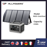 ALLPOWERS R600 Portable Powerstation with Solarpanel (Optional)，299Wh 600W LiFePO4 Battery for Home Backup Outdoors Camping RV