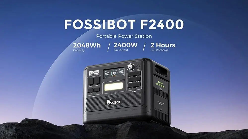 FOSSiBOT F2400 Pure Sine Wave Portable Power Station 2048Wh 2400W Output Generator 16 Output Ports Solar Portable Folding trolls