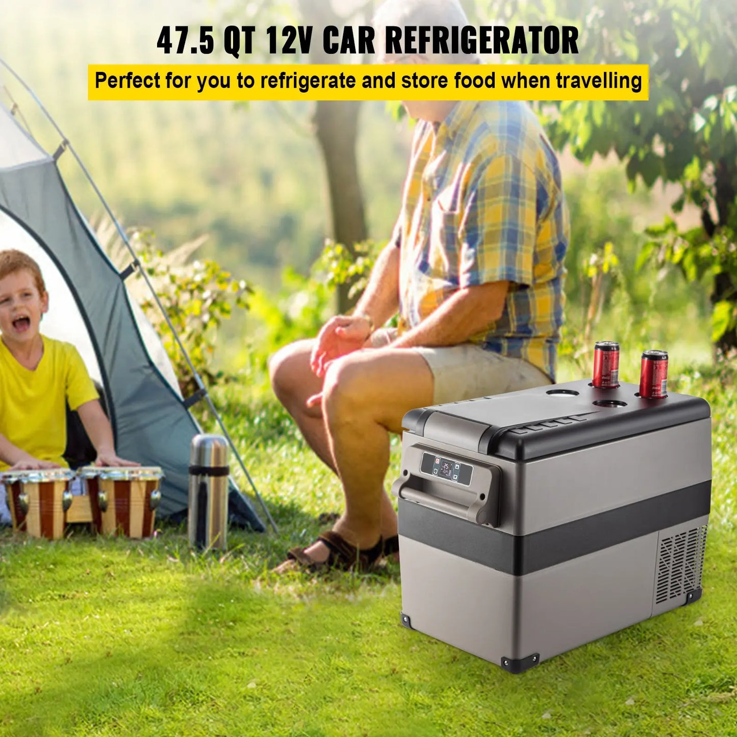 VEVOR 35L/45L/55L Car Fridge Freezer, Portable Compressor Cooler for Vehicles, Travel, Outdoor & Home Use