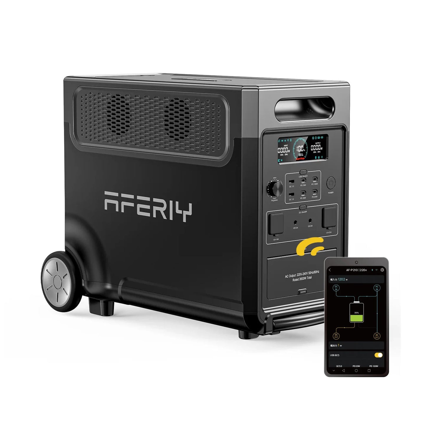 AFERIY P310 Portable Power Station 3600W Solar Generator 3840Wh LiFePO4 Battery Home Backup Outdoor Camping Mobile Power