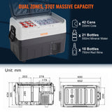 SucceBuy 35L/45L/55L Portable Foldable Handle Car Refrigerator with Wheel Compressor Freezer for Camping Picnics Car Home Traval