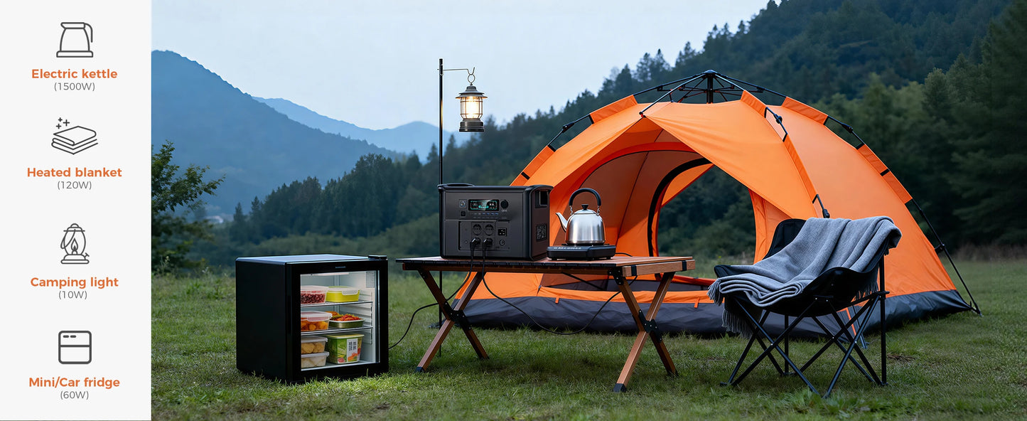 CTOLITY AP400 500W Portable Power Station 2048Wh LiFePo4 Battery 400W Solar Panel AP1000 1800W AC Charging Station Power Bank