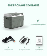 Alpicool NLS 20L 30L 40L Car Refrigerator Mini Fridge Freezer 12V Portable Compressor Cooler 12/24V DC 100-240V AC for Camping
