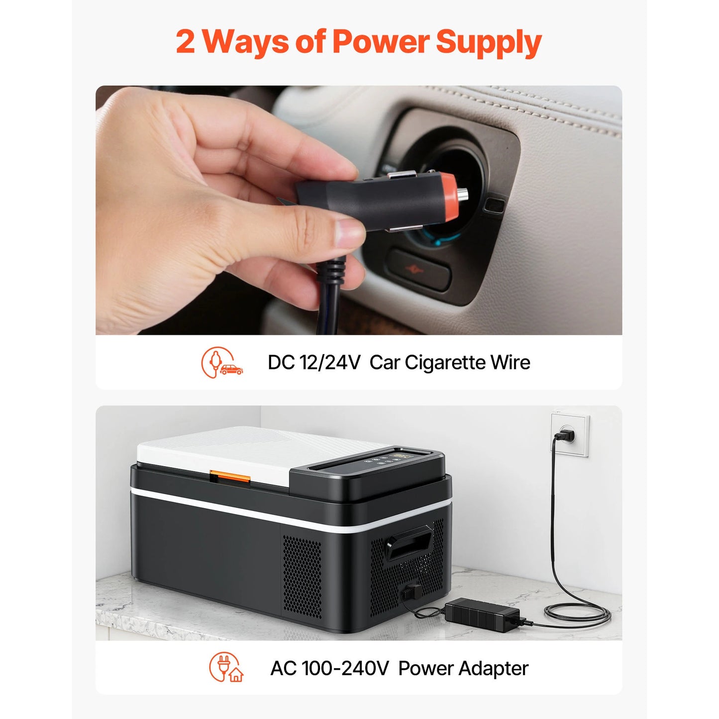SucceBuy 20 L Portable Refrigerator Car Refrigerator Electric Compressor Cooler with APP Control Cars Freezer for Camping RVs
