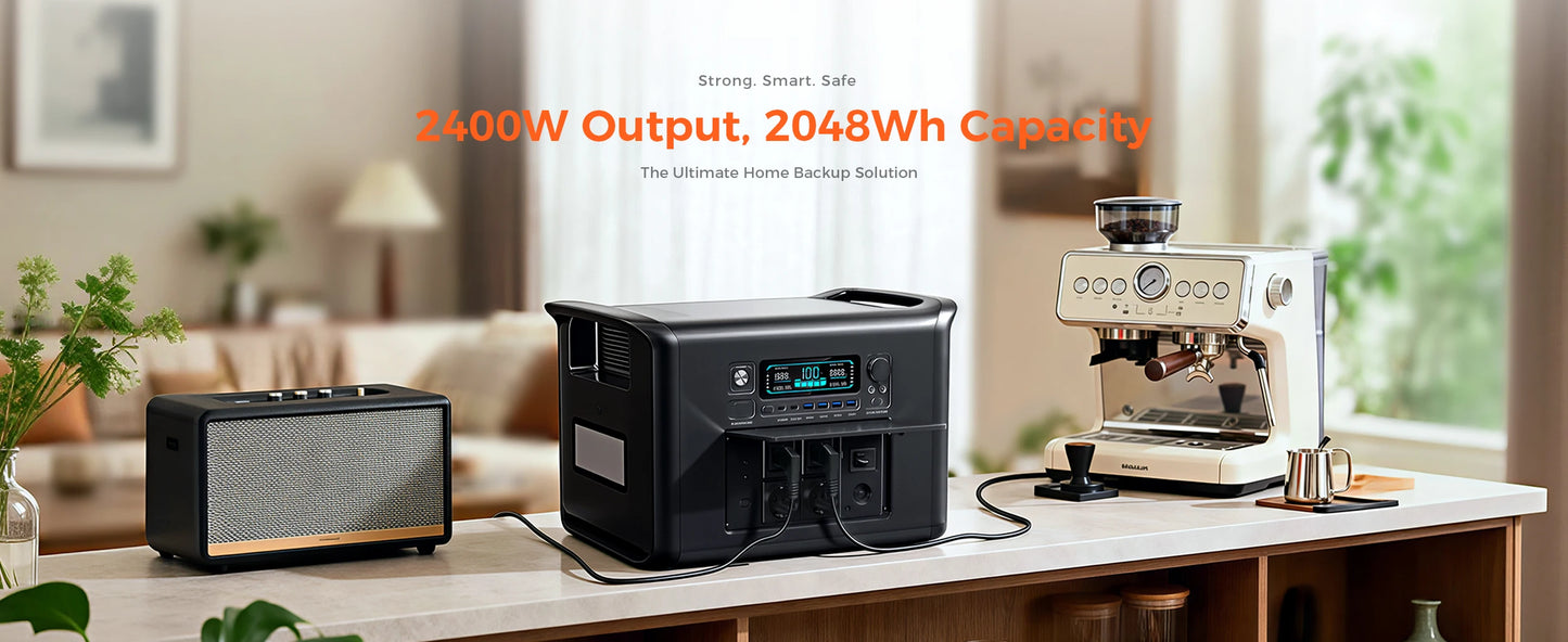 CTOLITY AP400 500W Portable Power Station 2048Wh LiFePo4 Battery 400W Solar Panel AP1000 1800W AC Charging Station Power Bank