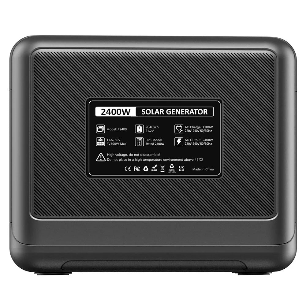 FOSSiBOT F2400 Portable Power Station, 2048Wh/640000mAh LiFePO4 Battery, 2400W(4600W Peak) Solar Generator, 3xAC RV Car USB Type-C QC3.0 PD DC5521 Pure Sine Wave Full Outlets, 1.5 Hours Fast Charging, MPPT Charge Controller B