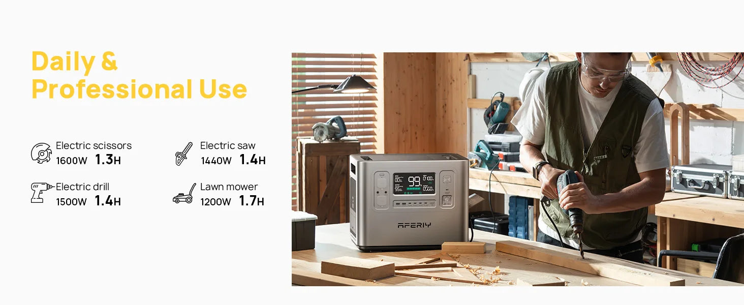 AFERIY AF-P210 Portable Power Station 2400W Solar Generator 2048Wh LiFePO4 Battery Home Backup Outdoor Camping Mobile Power