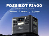 FOSSiBOT F2400 Portable Power Station, 2048Wh/640000mAh LiFePO4 Battery, 2400W(4600W Peak) Solar Generator, 3xAC RV Car USB Type-C QC3.0 PD DC5521 Pure Sine Wave Full Outlets, 1.5 Hours Fast Charging, MPPT Charge Controller B