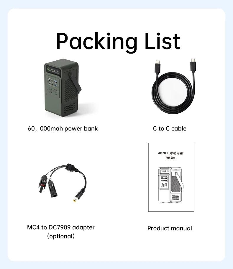 Power Stations 192Wh, 200W Portable Lifepo4 Battery, Power Bank for Camping, Emergency Energy, 60000mAh Capacity, Anker Power
