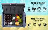 SucceBuy 30/37/45L Car Refrigerator Single Zone Portable Freezer&Built-in Light Compressor Cooler for Outdoor Camping RV